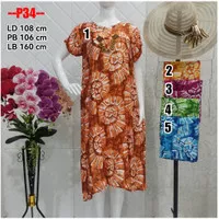 Daster Dress Payung P34 Klok Batik Baju Menyusui Busui Kancing Depan