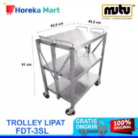 Trolley Lipat Makanan 3 Susun Serbaguna| Trolley Stainless 201 FDT-3SL