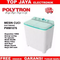 MESIN CUCI POLYTRON TWIN TUB 10KG NEW SERIES GARANSI RESMI