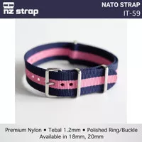 Tali Jam Tangan Nylon Nato Strap Premium [IT-59] Navy Red Rose