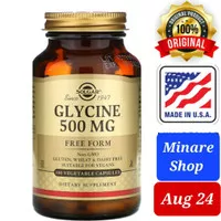 Solgar USA Glycine, Free Form 500 mg, 100 Vegetable Capsules Vegans