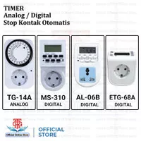 Stop Kontak Timer Saklar ON OFF Listrik Otomatis Analog Digital 24 Jam