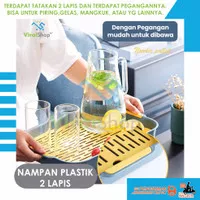 Baki Food Tray Nampan 2 Lapis Tatakan Silikon Anti Panas Wadah Saji