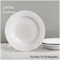 Piring makan pasta keramik 8inch PS8-BST 6pcs by Indo keramik
