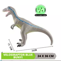 Dinosaurus VELOCIRAPTOR BLUE Mainan Anak Figure Dinosaurus Karet Bunyi