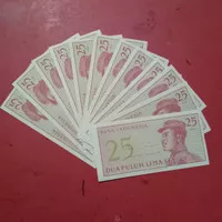 Uang kertas lama 25 Sen Sukarelawan 1964 uang kuno Indonesia TP2sp