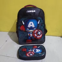 tas ransel sekolah anak laki laki /tas super Hero/tas captain America