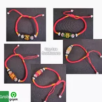 gelang tali simpul merah kristal aksara mantra tibetan rejeki n protek