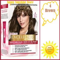LOREAL Paris Hair Color Excellence Creme # 4 Brown -Cat Pewarna Rambut