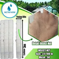 Insect Net Putih Jaring Serangga Insectnet mesh 50 3x100mtr - 1 Roll