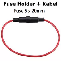 Kabel Fuse Holder Gantung Rumah Sekring Kaca Drat 5x20mm