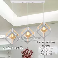 Lampu Gantung plafon Minimalis Ruang Tamu indoor Cafe 3 in 1 PUTIH