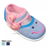 Sepatu bayi perempuan smile baby girl alas bunyi [Amira Baby Shoes]