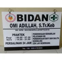 Plang Acrylic Ukuran 60x80 Papan Akrilik Praktek Bidan Dokter Perawat