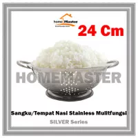 Sangku/Bakul Tempat Nasi/Buah Deep Collander ROSH Stainless 24 Cm TN24