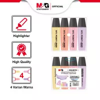 M & G Highlighter Pastel 4color set Pastel Colors: Yellow/Orange/Pink/