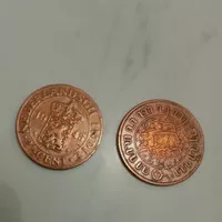 Koin 2,5 cent 1945 Nederlandsch Indie kuno 21/2 sen koleksi hobi hobby