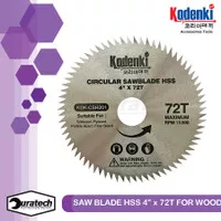 Mata pisau potong kayu 4 inch circular saw blade HSS 4" x 72T Kodenki