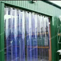 plastik pvc curtain polar blue clear 2mm20cm50m/rol