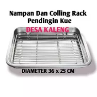 Cooling rack plus nampan stainless 36 x 25 cm / Colling Rak + Nampan