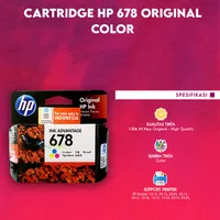 Cartridge HP 678 Color CZ108AA Tinta Printer 2548 2645 2648 3515 3545