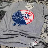 KAOS BAJU FASHION BRANDED NEW YORK YANKEES NY LOGO PRIA WANITA COMBED 30S