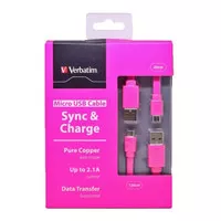 Promo Verbatim Cable Micro Fast Charge Isi 2 Pcs 120cm PINK 64823