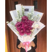 BUKET BUNGA /FLOWERS BOUQUET CRISANT UNGU