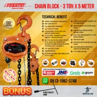 Chain Block 3 Ton 5M - Takel 3 Ton 5M - Itobachi New Model