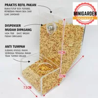 WADAH PAKAN BURUNG AKRILIK MODEL DISPENSER PREMIUM tempat makan milet