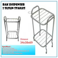 Kaki Dispenser Rak Dispenser Besi Stainless 2 Susun Kuat Kokoh