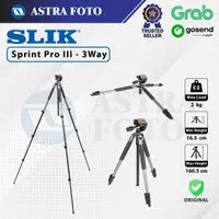 Slik Sprint Pro III 3Way GM (GunMetal) Tripod For Photo and Video