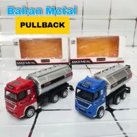 Diecast Mobil Truk Tanki Alloy Pullback - Miniatur Truck Tangki Anak