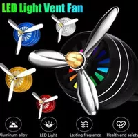 JS00 Parfum Mobil Model Baling Baling Pesawat LED Light Vent Fan Clip