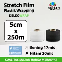 Stretch Film 5cm x 250m Plastik Wrapping Delko Wrap Termurah Satuan