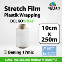 Plastik Wrapping Stretch Film 10cm x 250m Delkowrap Bening Satuan