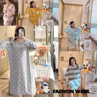 Baju Tidur Dress Korea Karakter Lengan Panjang FWS P195