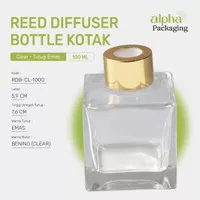 Reed Diffuser Bottle Square 100ml Clear - Premium Kaca Tebal