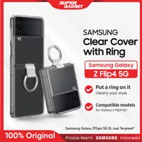 Casing Samsung Galaxy Z Flip4 5G Clear Cover with Ring Kesing Softcase
