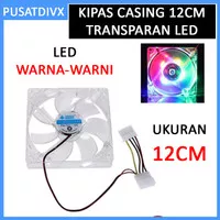 KIPAS CASING 12CM 120MM LAMPU LED TRANSPARAN WARNA WARNI FAN CASE
