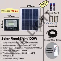 100 Watt LAMPU SOROT SOLAR CELL / PANEL LED TENAGA SURYA PANEL UPGRADE