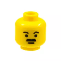 Lego Head Moustache Thick Flat and Short Eyebrows Pattern