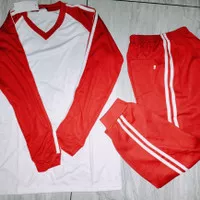 seragam olahraga baju putih celana merah SD