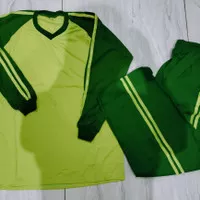 seragam olahraga baju hijau muda celana hijau tua ukuran SMP/SMA