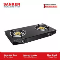 Kompor Gas Sanken 2 Tungku Kaca - SG-369