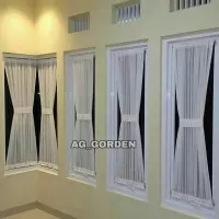 Gorden Vitrase Kupu Kupu Pita Spiral Tinggi 150cm Hordeng Putih