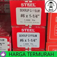 Sekrup Gypsum 6x1 1/4 Steel(1000pc) Harga per BOX Drywall Screw Steel