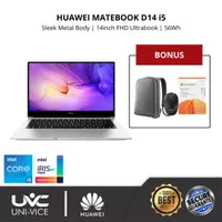 HUAWEI MateBook D14 2021 Laptop 11th Gen Intel i5 [8GB+512GB] Resmi