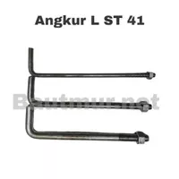 Baut Angkur L ST41 3/4 x 40cm (19mm x 40cm) plus mur - Besi Hitam