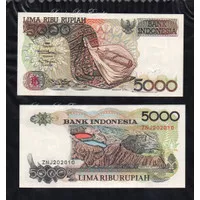 BL2922 Per 1 Lembar Uang Kuno 5000 Rupiah tahun 1992 Mulus Gres